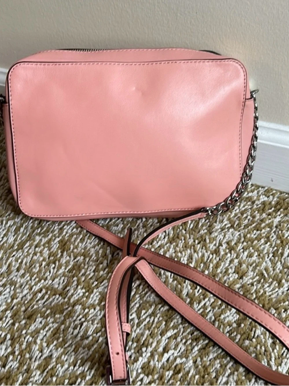 Michael Kors Coral Pink Chevron Crossbody Bag
